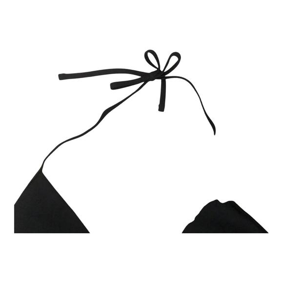 Aerie NWT Stylish Wrap Around Criss Cross Halter Bikini Top Black Size Small - Picture 6 of 15